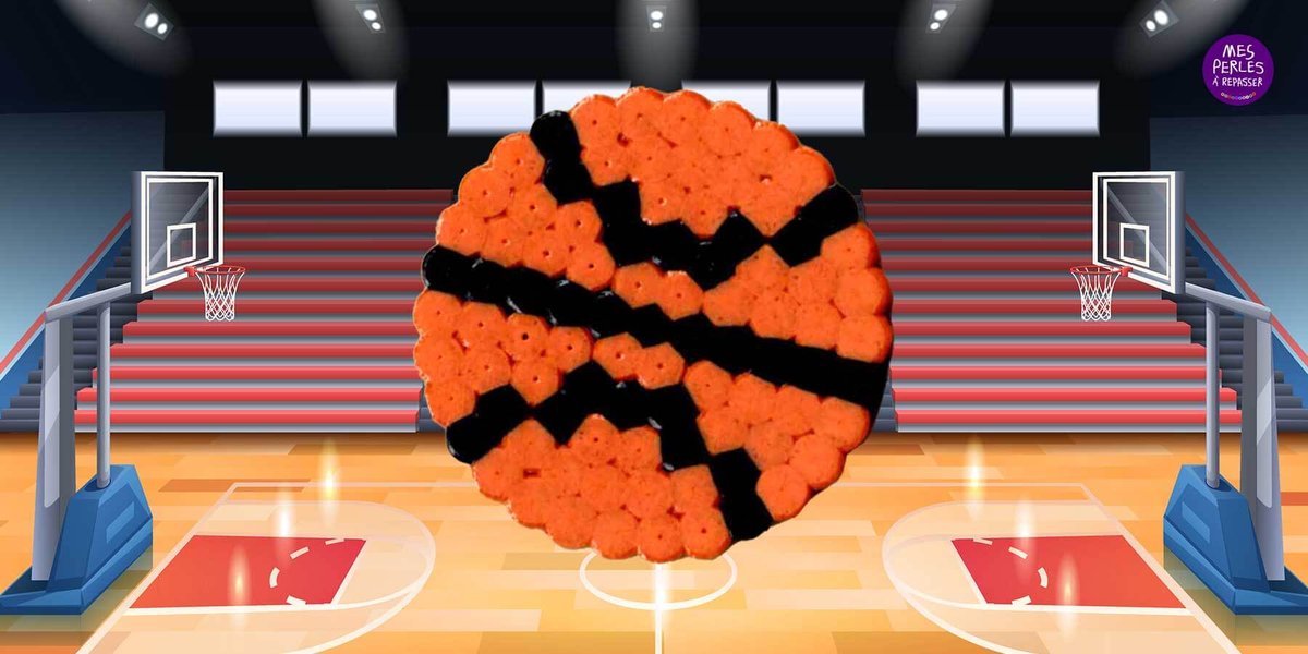 Ballon de basket orange en perles à repasser