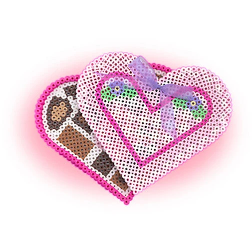 Boite de chocolats en perles a repasser