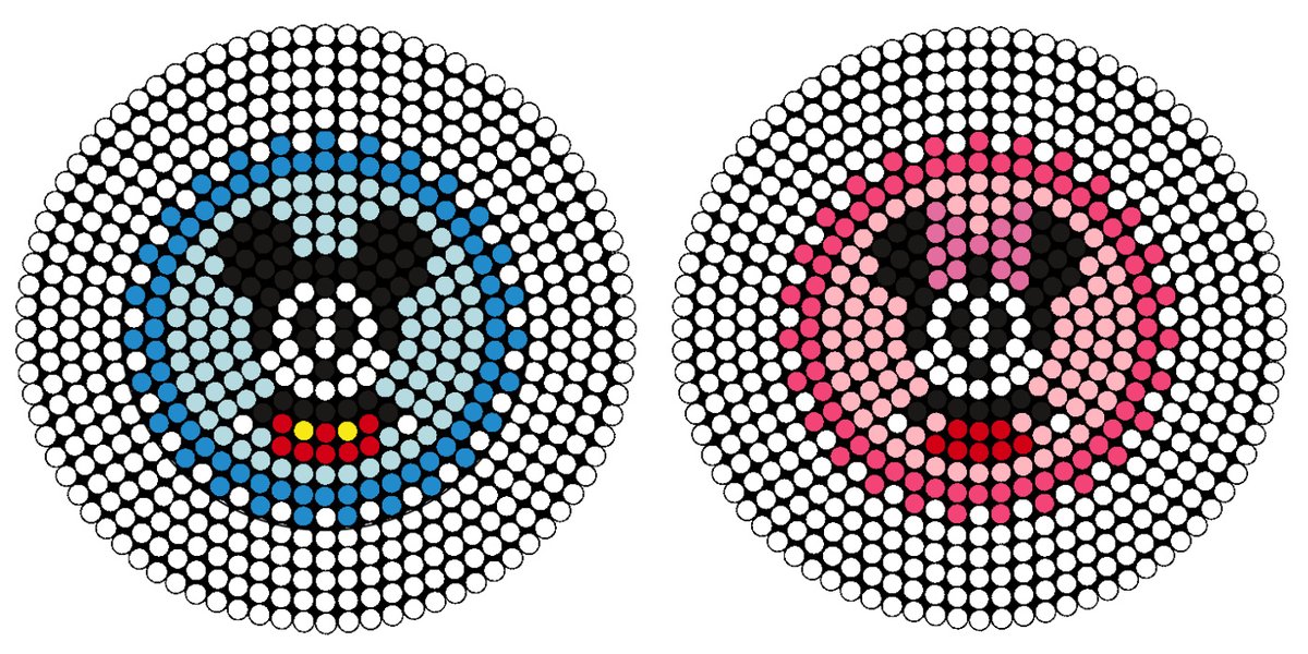Sous-verres ronds Mickey et Minnie en perles a repasser