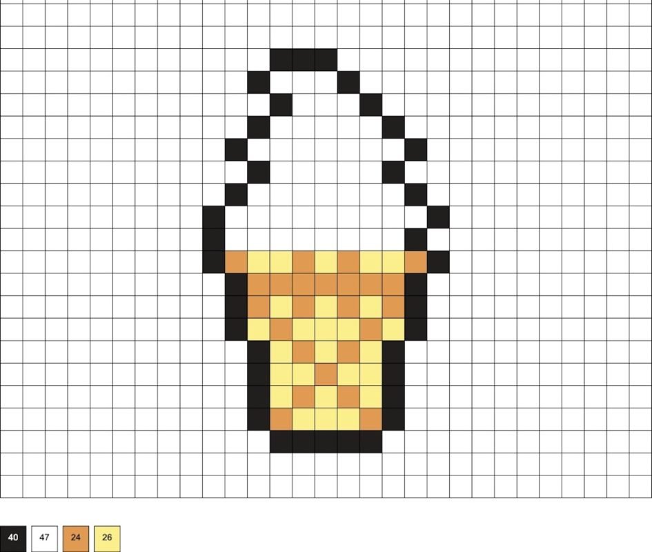 Cornet de glace en perles a repasser