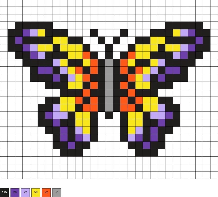 Papillon facile en perles a repasser pour enfants
