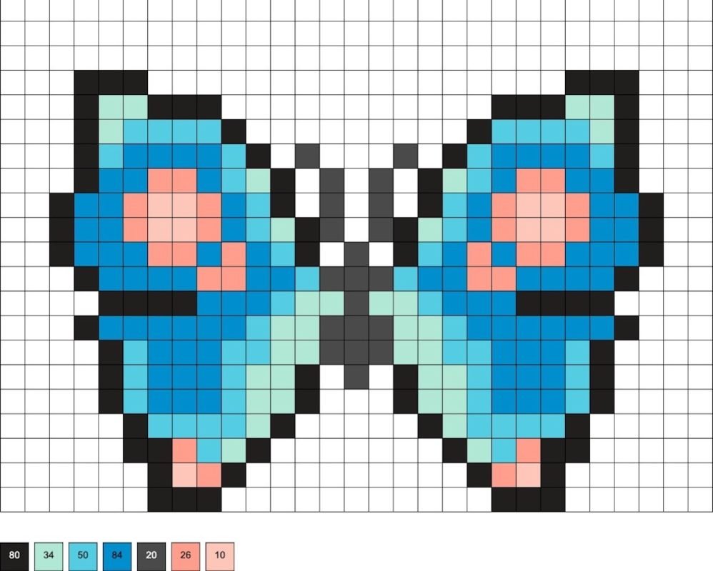 Papillon multicolore en perles a repasser