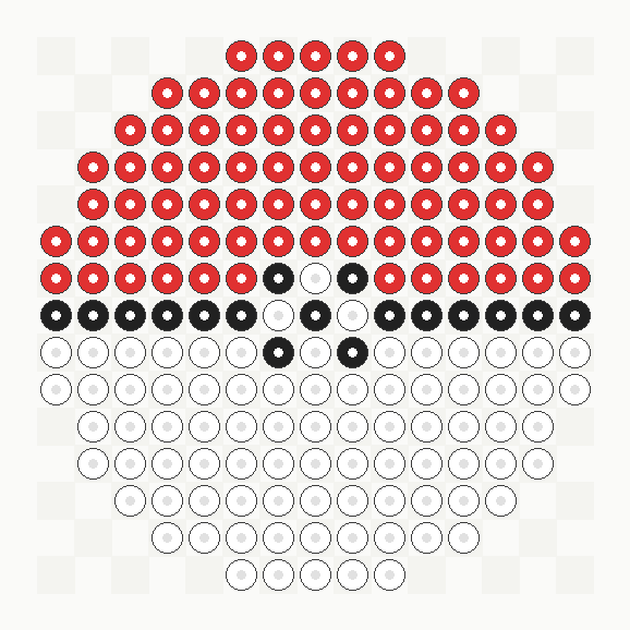 Pokéball (grille maison) en perles a repasser Hama
