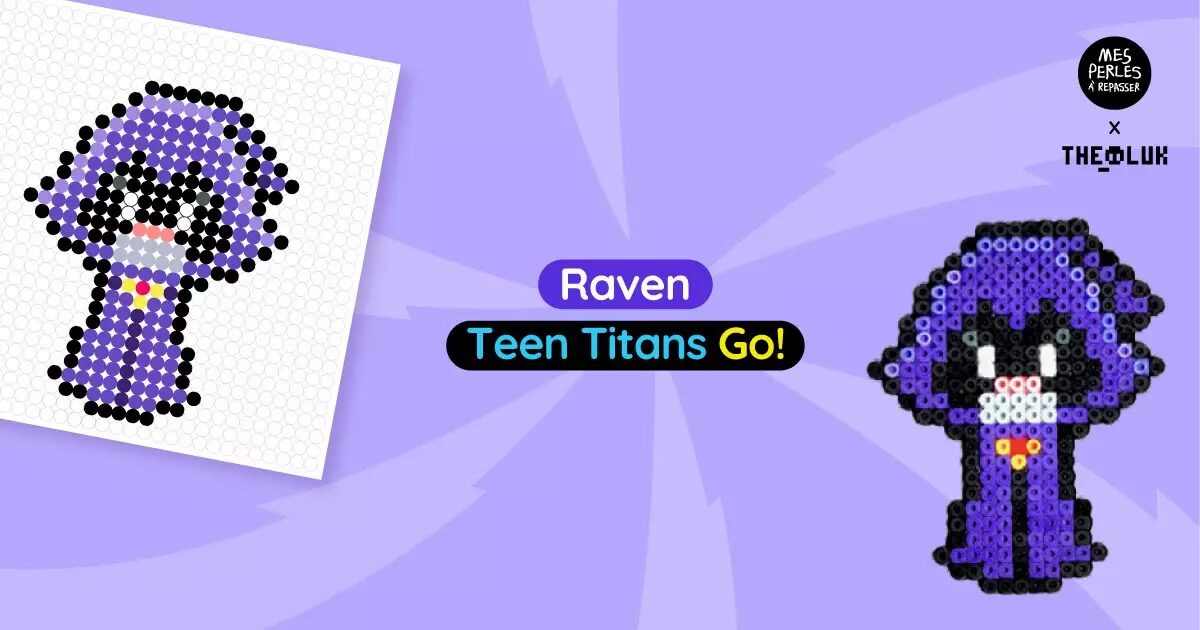 Modèle Raven en perles à repasser