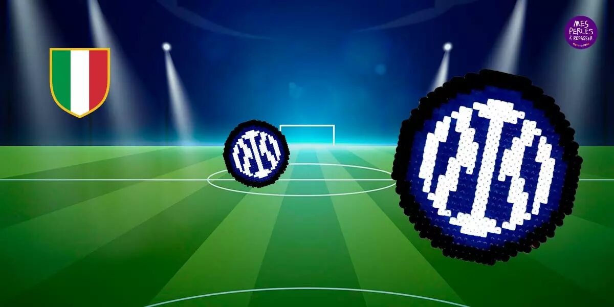 Écusson de l'Inter Milan en perles à repasser
