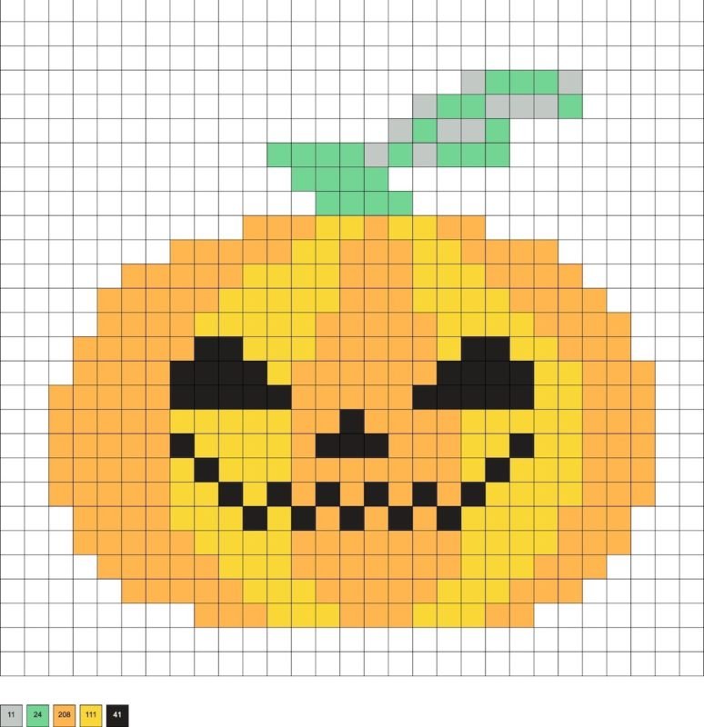 Citrouille d'Halloween en perles a repasser