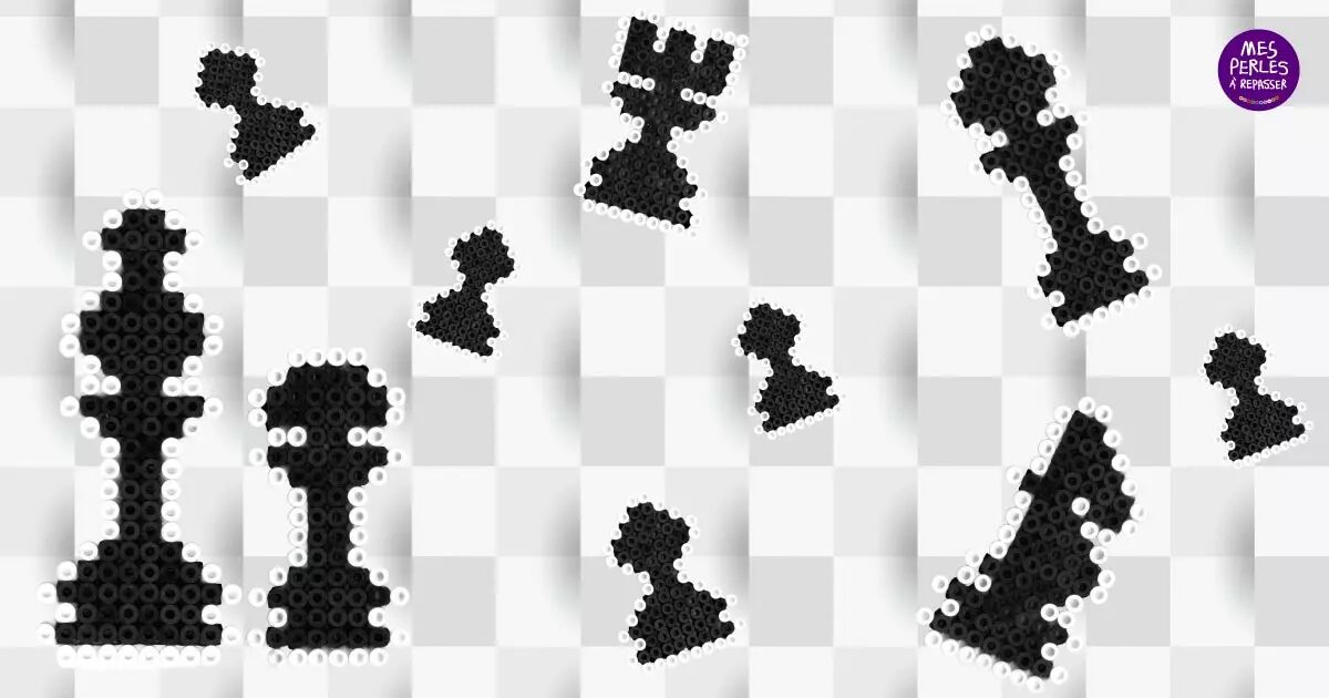 Pièces d'échecs en perles à repasser