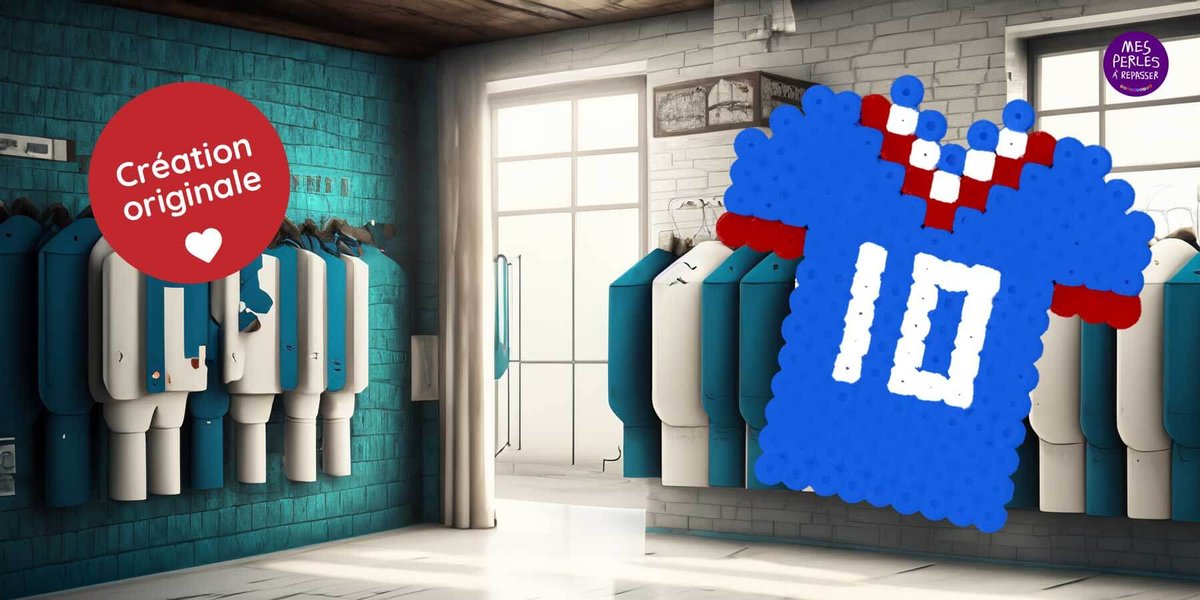 Maillot de football personnalisable en perles à repasser