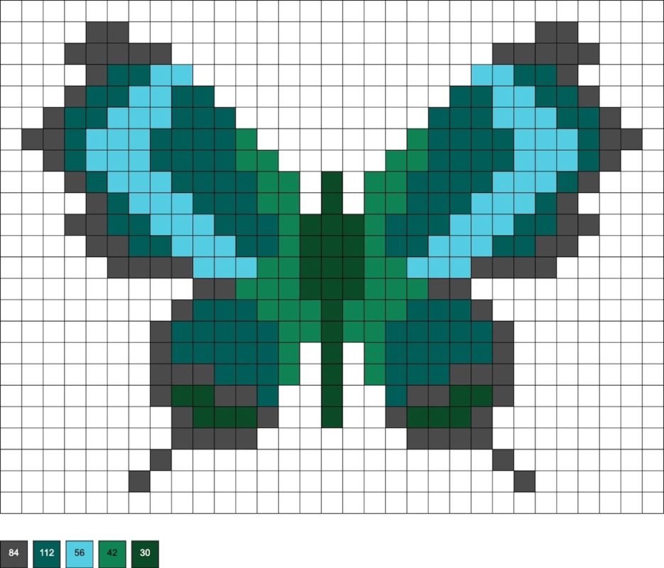 Papillon en perles a repasser degrade