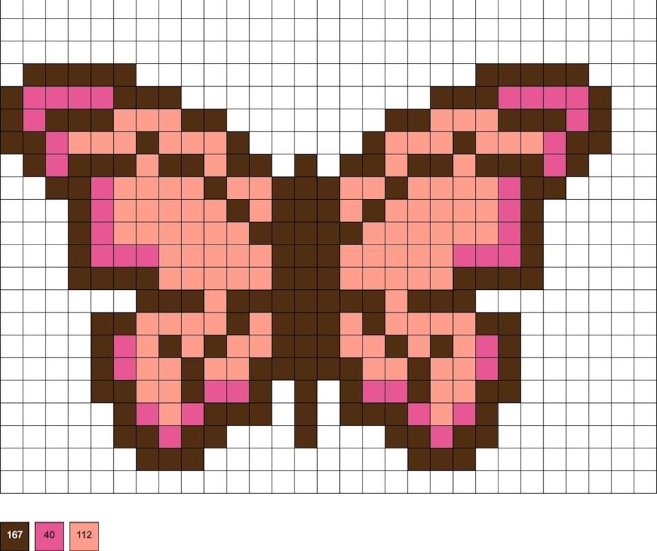 Papillon en perles fondues colorees