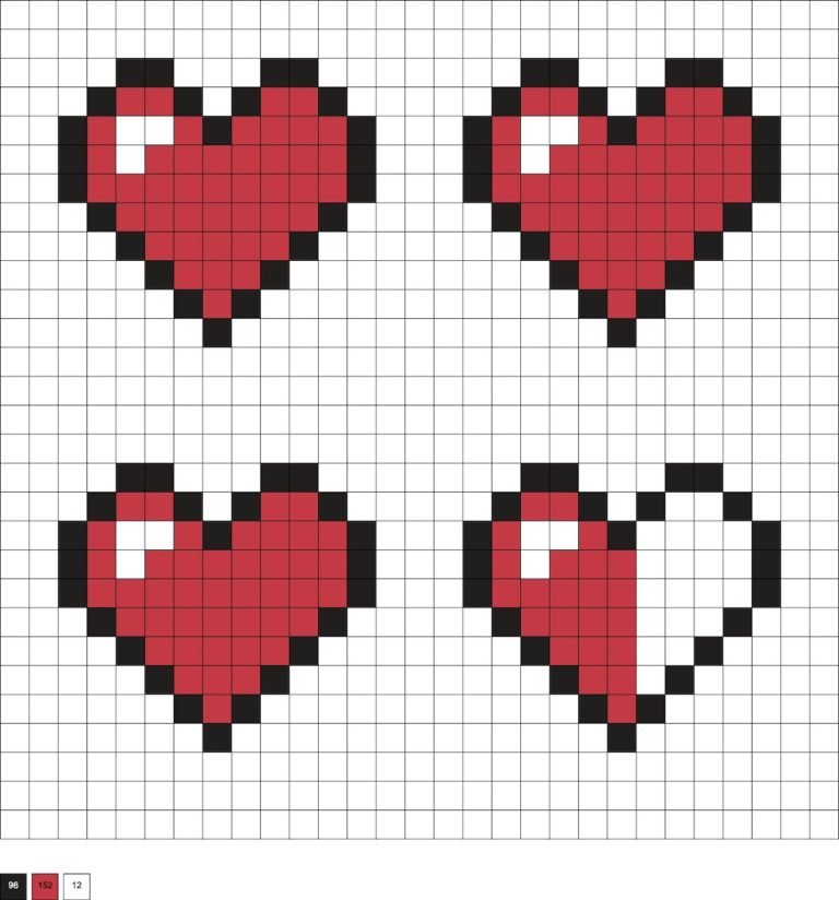 Coeur de vie Minecraft en perles a repasser