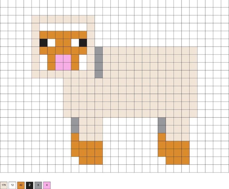 Mouton Minecraft en perles a repasser