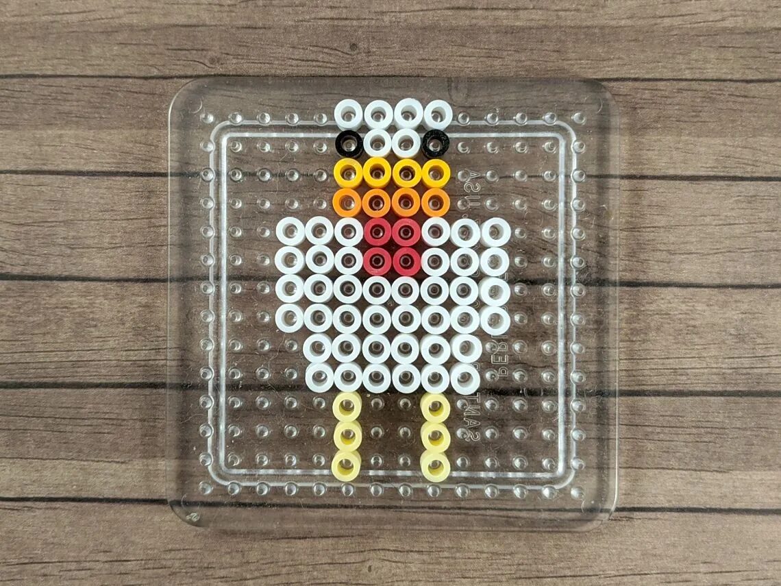 Poule Minecraft en perles a repasser