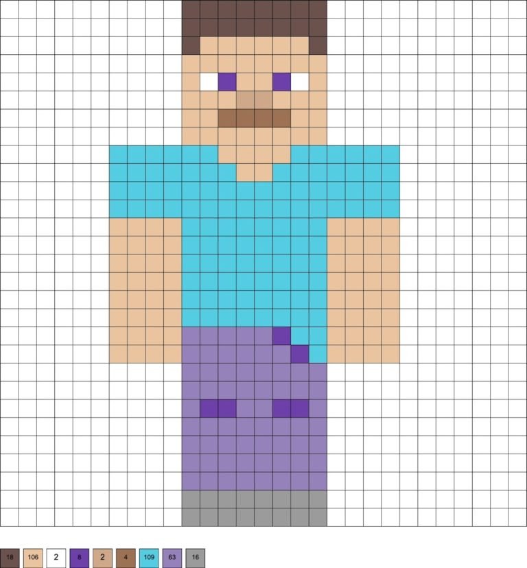 Steve de Minecraft en perles a repasser