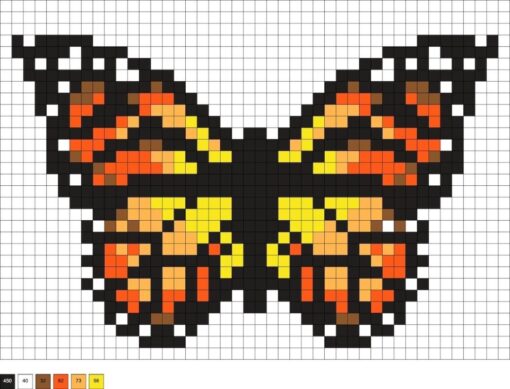 Papillon monarque en perles a repasser