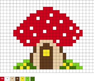 mushroom house perler bead pattern
