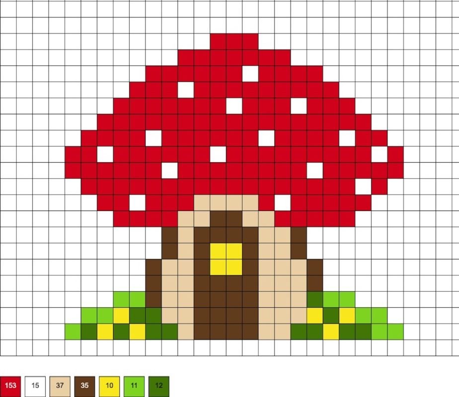 Maison-champignon en perles à repasser