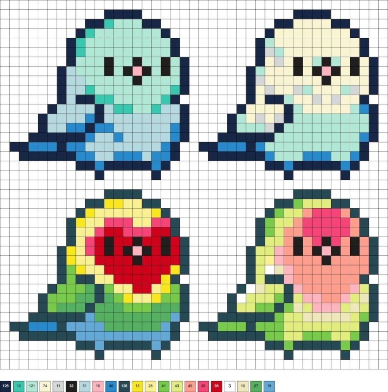 Petit oiseau multicolore en perles Hama