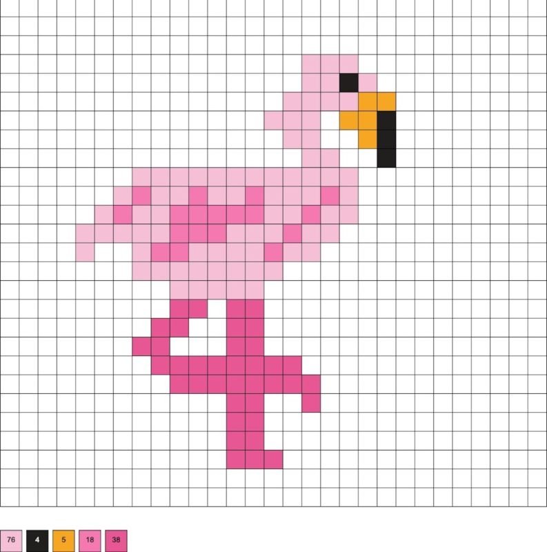 Flamant rose en perles a repasser