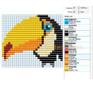 Toucan en perles a repasser