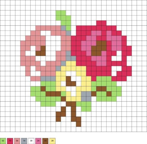 Bouquet de fleurs en perles a repasser