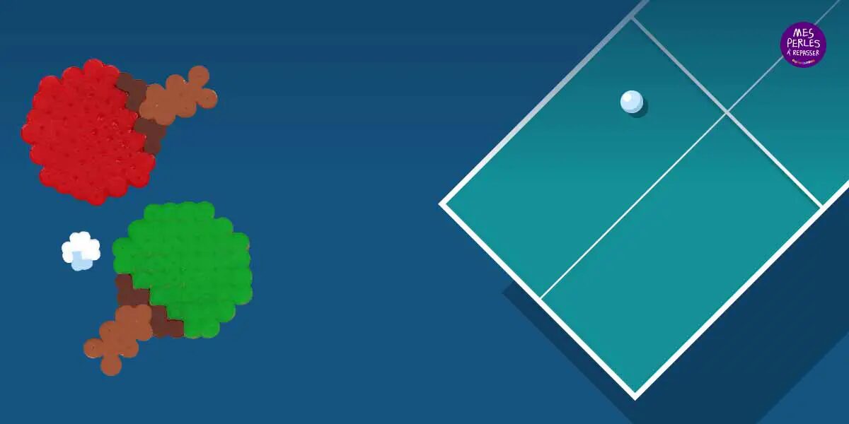 Raquette et balle de ping-pong en perles à repasser