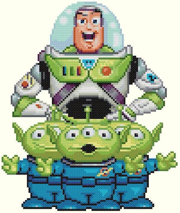 Buzz l Eclair et aliens en perles a repasser