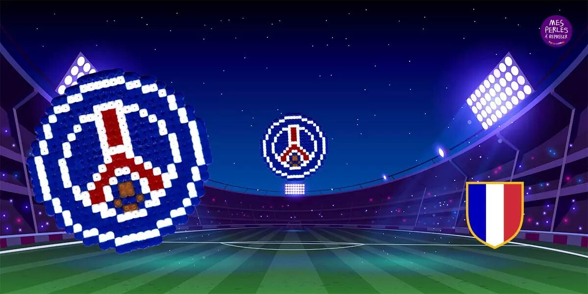 Écusson du PSG en perles à repasser