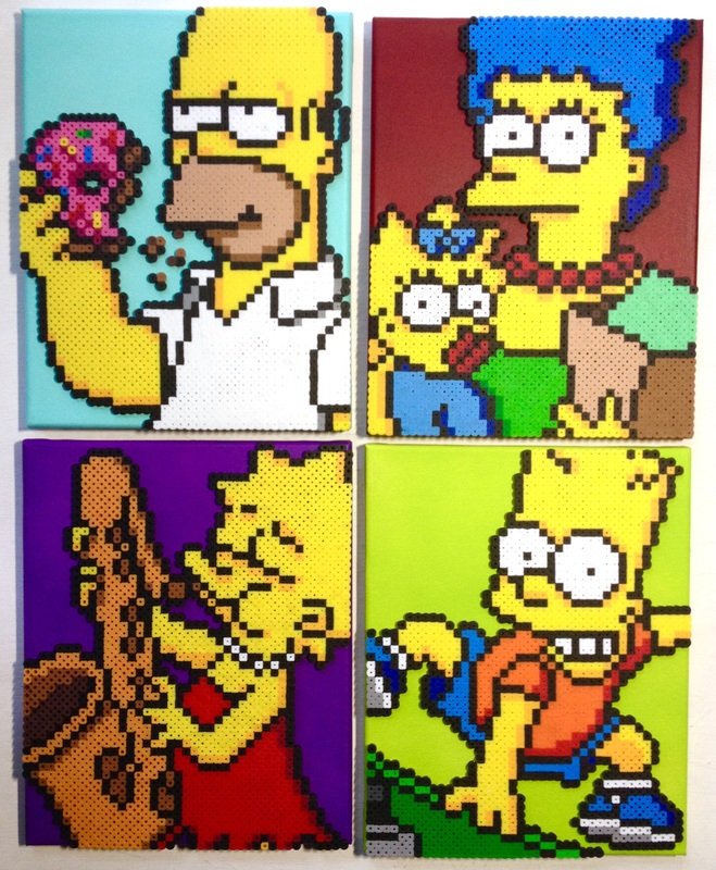 Un personnage des Simpson en perles à repasser
