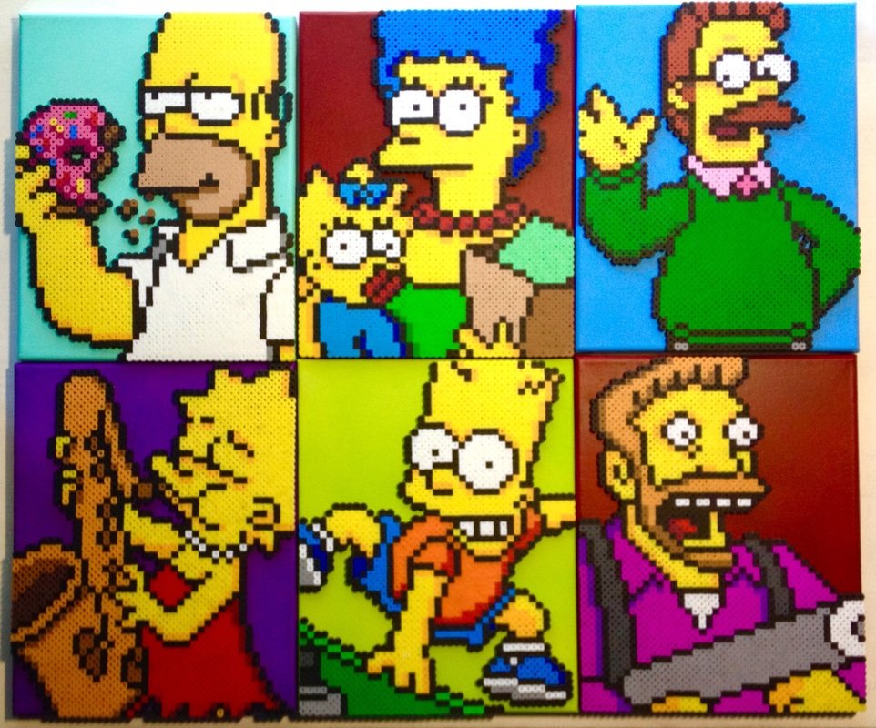 Un personnage des Simpson en perles à repasser