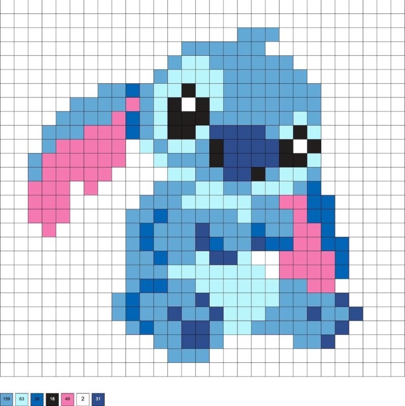 Tete de Stitch en perles a repasser