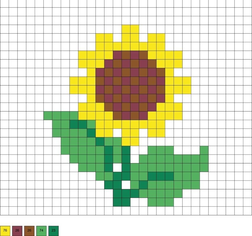 Tournesol en perles a repasser