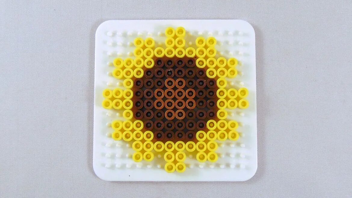Tournesol en perles a repasser