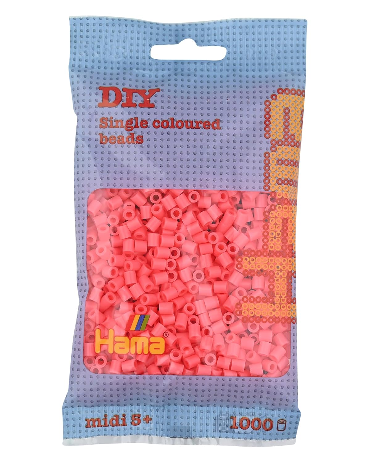 Perles à repasser Hama Midi — Sachet 1000 perles rouge pastel (207-44)