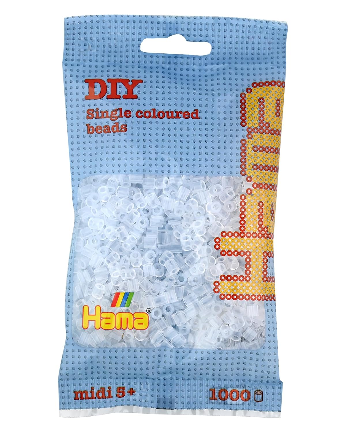 Perles à repasser Hama Midi — Sachet de 1 000 perles transparentes (207-19)