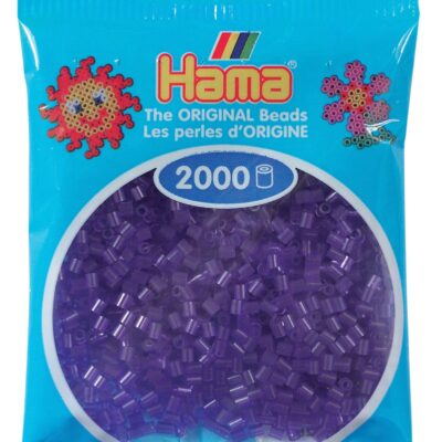 Perles à repasser Hama Mini (Ø 2,5 mm) — sachet de 2000 perles violet transparent (501-24)