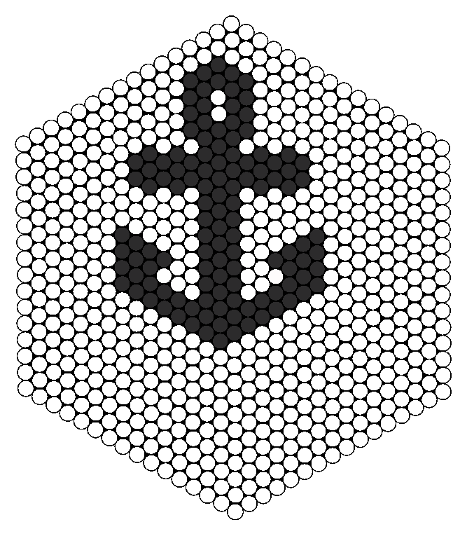Grille d'ancre marine en perles à repasser
