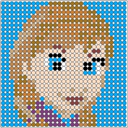 Grille du visage d'Anna en perles a repasser