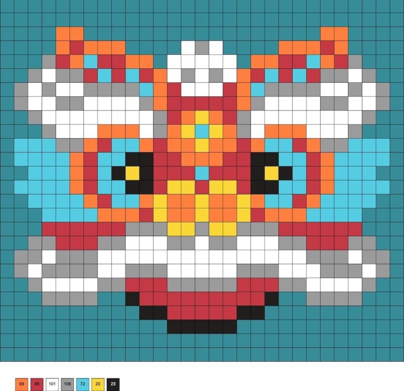 Dragon chinois en perles a repasser