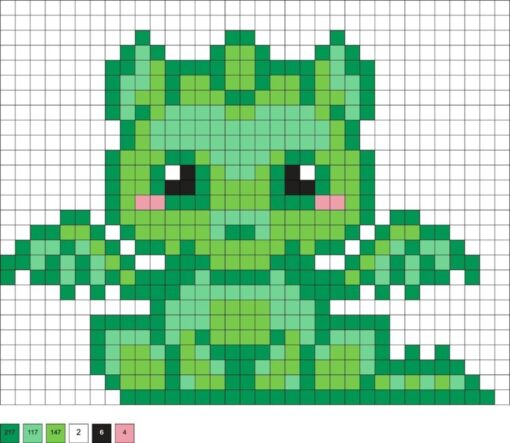 Dragon colore en perles a repasser