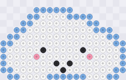 Grille maison de nuage kawaii en perles à repasser