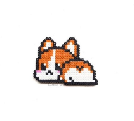 Petits chiens corgi kawaii en perles à repasser