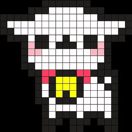 Modèle de vache kawaii en perles à repasser