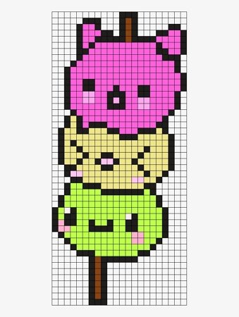 Modèle de dango japonais kawaii en perles à repasser