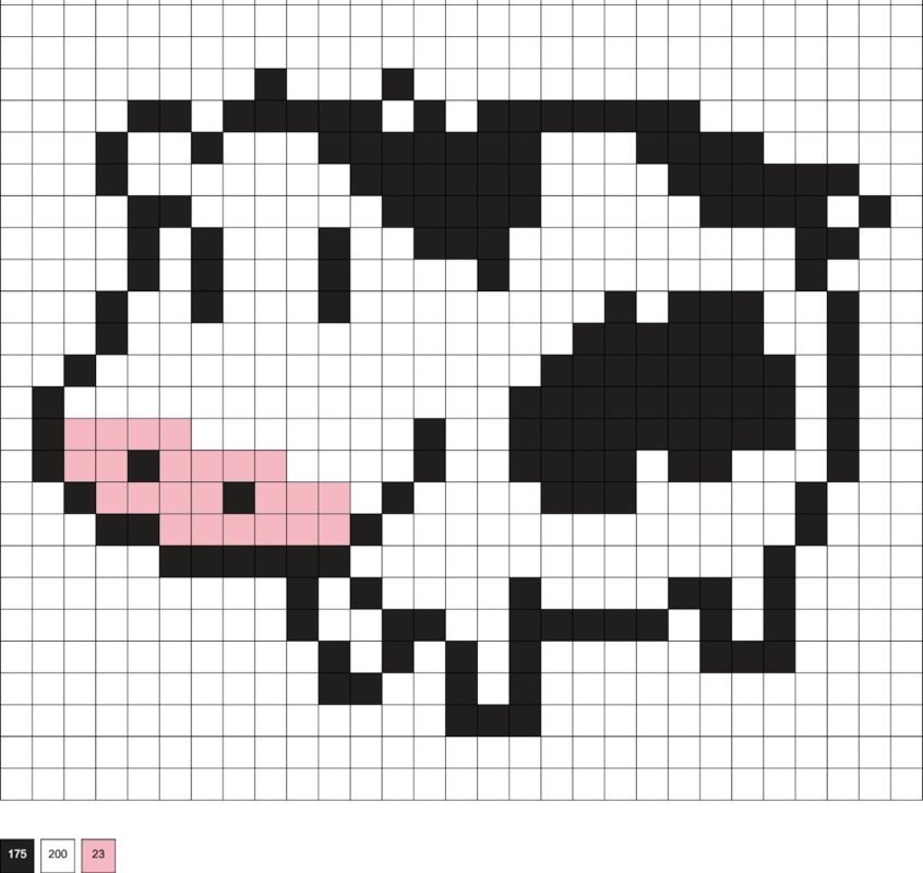 Une grille façon robe de vache : chaque carreau devient une perle sur la plaque.