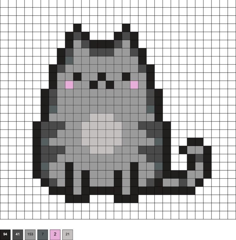 Chat gris rondouillard en perles a repasser