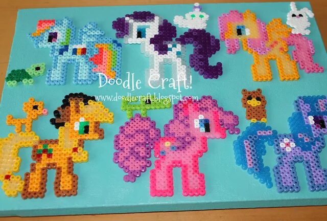 Déco murale de poneys en perles à repasser