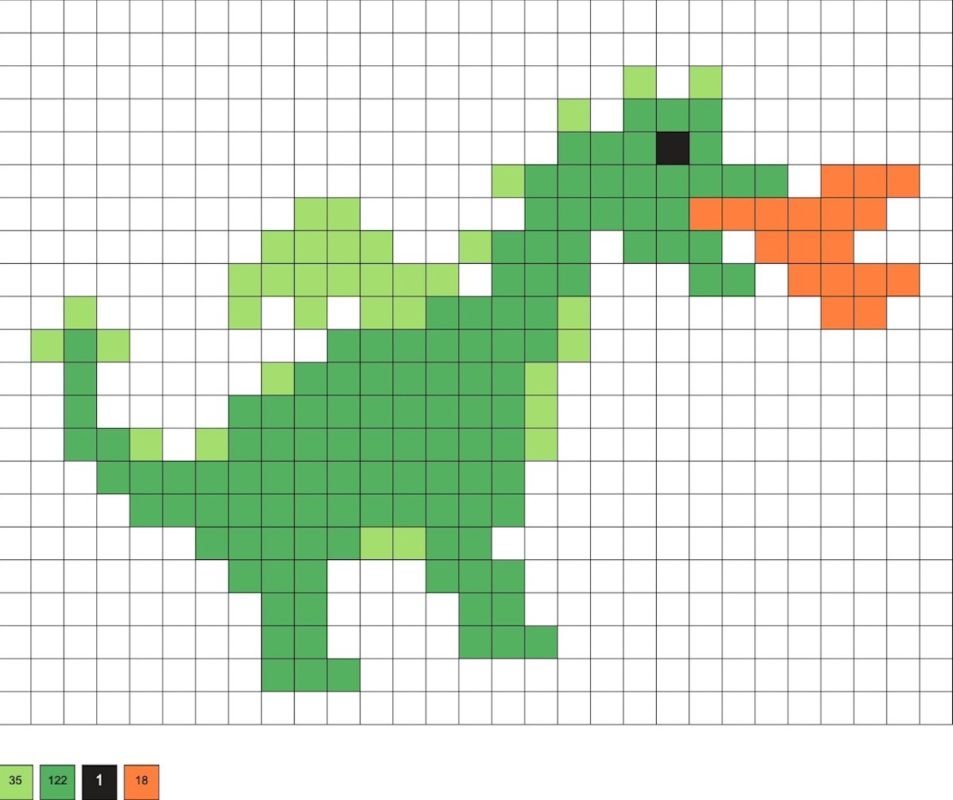 Dragon cracheur de feu en perles a repasser