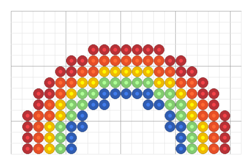 Grille Arc-en-ciel en perles a repasser