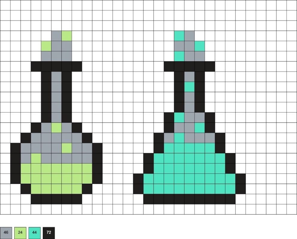 Flacons de potion en perles a repasser